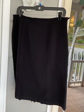 Sag Harbor Black Pencil Skirt women’s dressy church party fan back  size 12 EUC